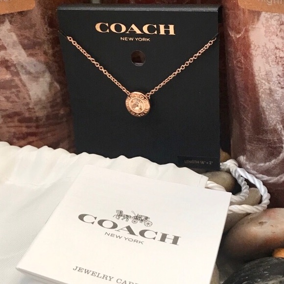 🎁🆕SALE!*Coach Open Circle Stone Strand Necklace Gold - Picture 7 of 7